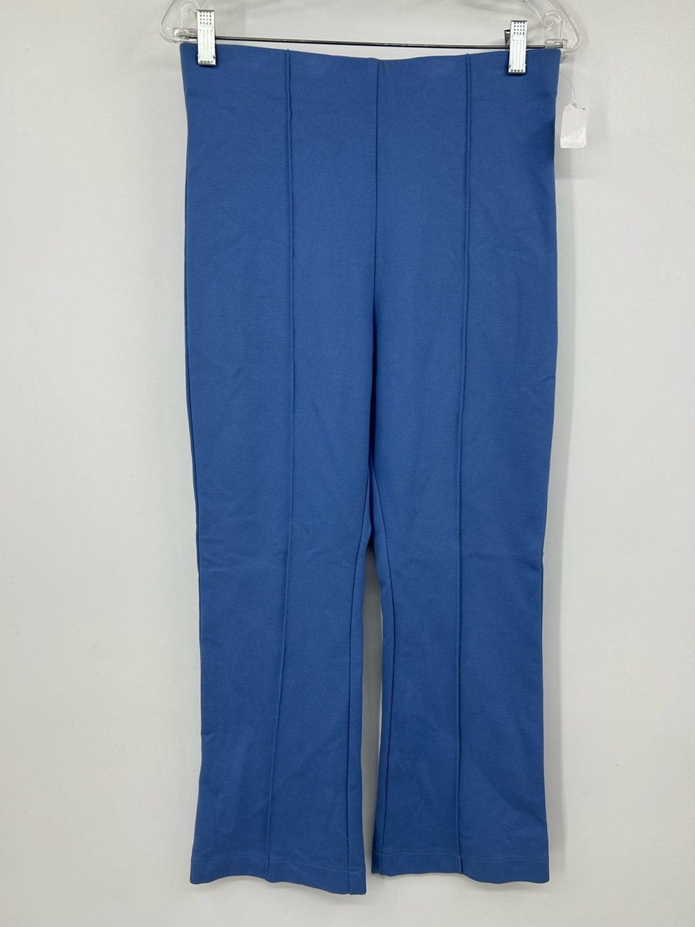 Maliparmi Blue Flare Leg Pants Elastic Waist Pull On Size 44 US 12 Stretch
